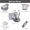 Bebamour Baby Carrier Newborn to Toddler-Baby Hip Carrier Front and Back Carry with Head Hood & 3 Pieces Teething Pads& Waist Extenders & Storage Bag (Grey) #1