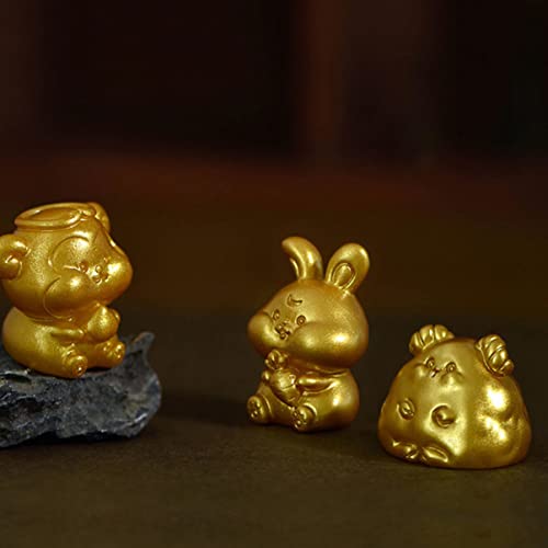 Yarnow 12 Pcs Charms Mini Miniatures Landscape Artwork Diy Lucky Golden Table Sculptures Ornaments Ornament Attract Sign Cute Making New Gifts Tabletop Supplies Jewelry Feng Animal #TOP6