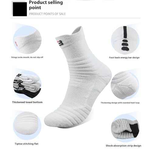 Unisex Athletic Running Socks Cushioned Breathable Moisture Wicking Arch Support Series 172