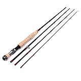 Generic 8ft Fly Fishing Rod 4 Sections 5-6wt Fly Rod Carbon Fiber Blanks Light Weight Medium Fast Action Freshwater Fishing, 8ft 5-6wt, 8045-6