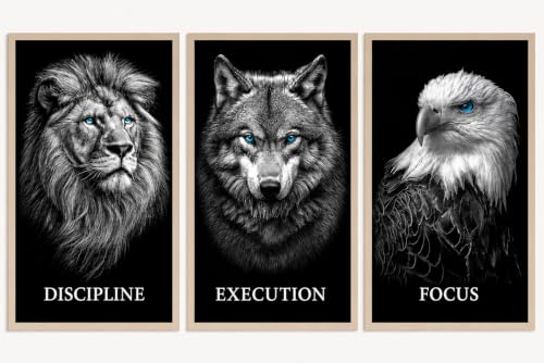 Image of DAKSHESTRY ARTWORKS Superhero Motivational Wall Art Set of 3 | Premium Framed Posters for Bedroom, Living Room & Office | Red Theme Modern Wall Decor | Ready to Hang |size- 9inch x12 inch each frame