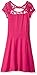 Derek Heart Big Girls' Cap Sleeve Skater Dress Withwaist Lace Yoke and Back Bow
