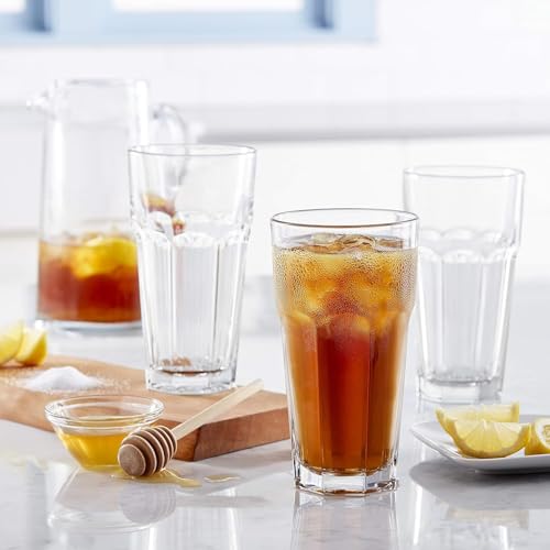 Image of 500 ML Highball Glass Set of 4 Large Drinking Glasses Heavy Base Tumblers for Water, Juice and Cocktails, Iced Tea, Milkshake, Coke,Home, Everyday Use-Dishwasher Safe (Heavy 500 ML, Set of 4)
