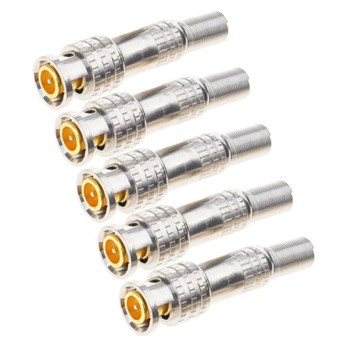 Tsophreniq Connecteur mâle BNC 75-5 sans soudure, connecteur de Compression BNC à vis sur bornes coaxiales pour caméra de vidéosurveillance commerciale 5 pièces / 10 pièces