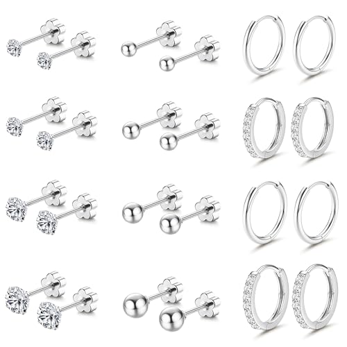 Hypoallergenic Surgical Stainless Steel Flat Back Earrings for Sensitive Ears | Small Stud Earrings...