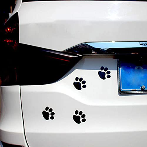 Sosa&Ya 4X Auto Aufkleber Hund Katze Pfoten Tatzen 3D Sticker (Schwarz)