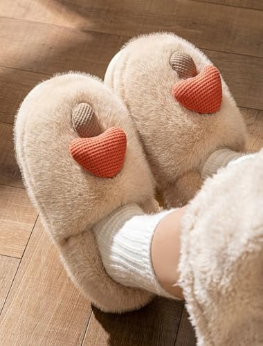 Plush Slippers for Women Comfortable Warm House Slippers with Anti-Skid Rubber Sole Cute Slip on Indoor and Outdoor Shoes2