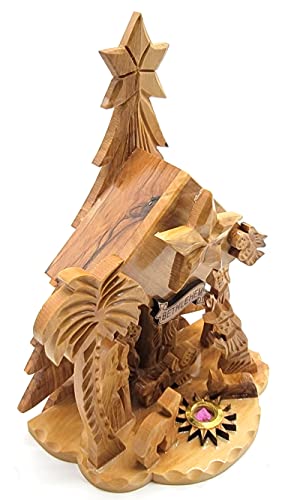 Zuluf NAT015 Olive Wood Musical Nativity Set | Handcrafted Table Top Christmas Scene thumb #4