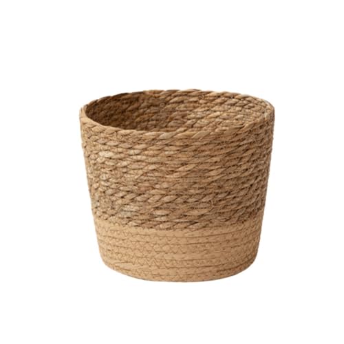 EHOTER Panier de fleurs en jonc de mer tressé avec doublure - Pot de fleurs décoratif d’intérieur - Cache-pot pour plantes - Conteneurs de plantes pour...
