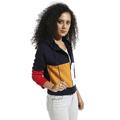 Image of Campus Sutra Women Cotton Hooded Neck Sweatshirt