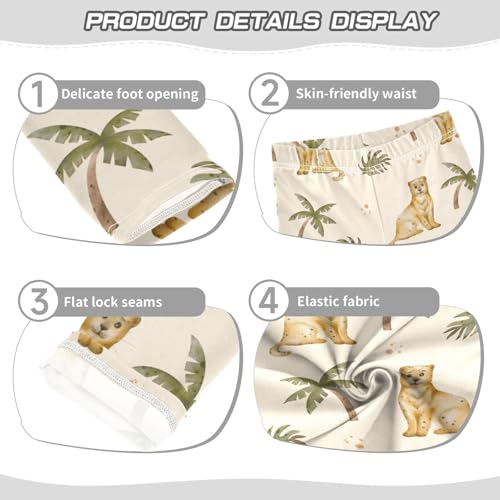 Playful Leopard Girls Leggings,Workout Leggings for Girls Toddler Athletic Legging Size for 3-10T3