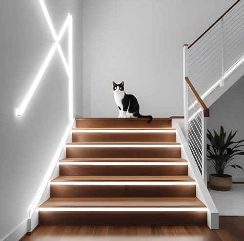 Image of 16.4 Feet LED Neon Strip Light | 12V Adapter, Waterproof IP65, Silicone Flexible Rope Light for Home Wall Decor & Gaming Room| Led Strip Lights | Neon Lights 5 Meter | (White)