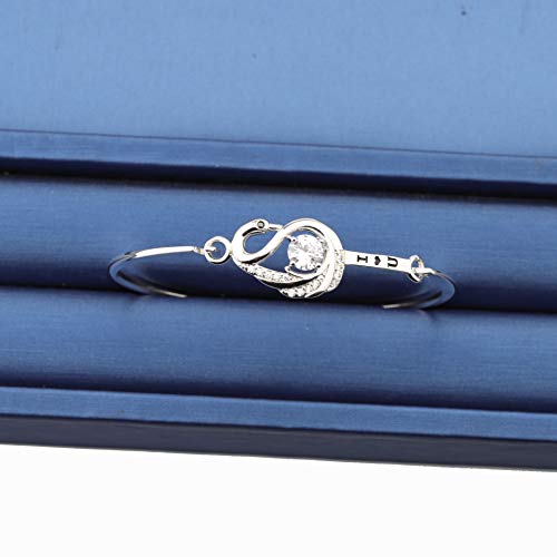 MYOSPARK I Love You Swan Bangle Bracelet With Clear Zircon Bird Jewelry For Swan Lover Mother's Day Gift For Mom Wife (swan bracelet S) - Image 5