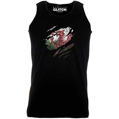 Reality Glitch Men's Black Torn Wales Vest Cover