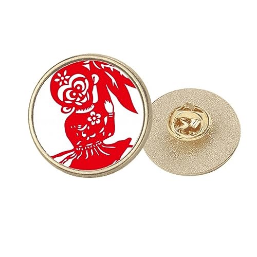 Broche singe chinois en métal doré de taille M, la splendeur d'un bijou de créateur