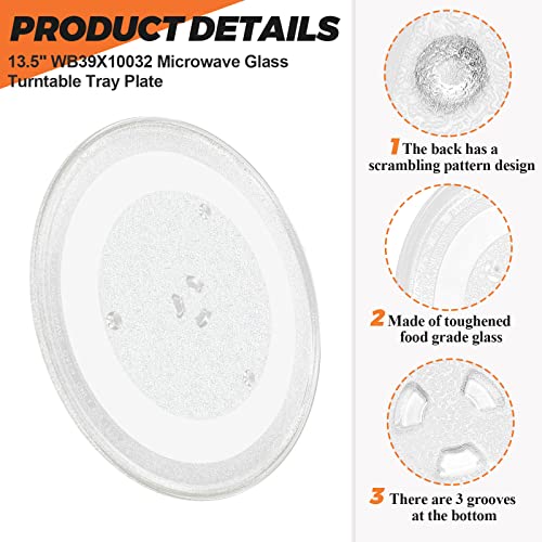 13.5" Microwave Glass Turntable Plate By Beaquicy - Replacement For Ge Hotpoint Microwave Glass Plate - Replace Microwave Glass Tray # Wb39X10032 Jvm3160Df1Bb Jvm3160Df1Cc Jvm3160Df1Ww #TOP1