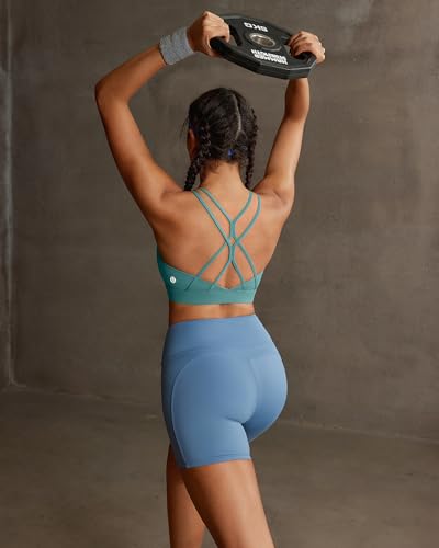 Image of RUNNING GIRL Sports Bras for Women,Strappy Crisscross Back Padded Low Impact Running Sports Bra with Removable Cups