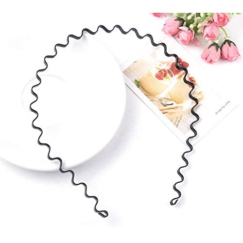 Image of Flexible Metal Wavy,Spring Zig Zag and Chain Hair Band Hair Hoop Hairband Daily Use for Unisex Men Women Pack 5