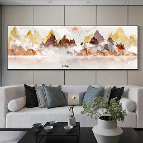 Toile Mur Art Style Chinois Encre Alpine Abstrait Peintures pour Salon Grand Mur