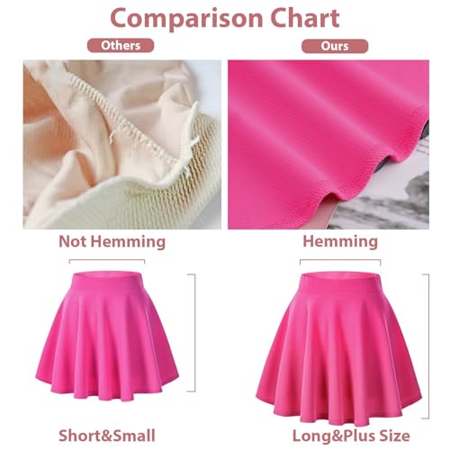 Moon Wood Women's Plus Size Mini Skater Skirt- Basic Versatile High Waisted Flared Casual Stretchy Skirts2