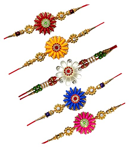 Image of Thawani Enterprises rakhi for brothers Multicolour beautiful combo setk