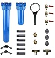 Aquasana Rhino Pro Kit Whole House Water Filter System Installation Kit with 3/4 Fittings, 20 Pre-Filter and 10 Post-Filter