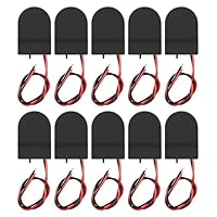 Sarini 10 Stück CR2032-Batteriehalter, 3-V-Knopfzellenbatterie-Sockel mit Drähten und EIN/AUS-Schalter, Ausgangsspannung 3 V, für Elektronikprojekte, mit Kabelschalter