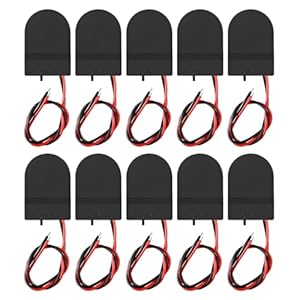 Sarini 10 stuks CR2032 3V batterijhouder knoopcelbatterijhouder met draden en AAN/UIT-schakelaar 3V uitgangsspanning voor elektronische projecten met draadschakelaar