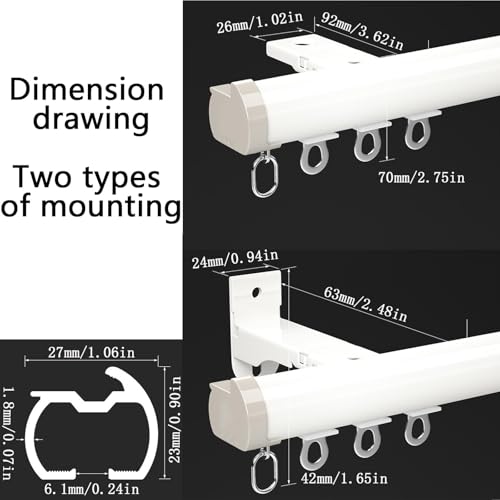 Riel de cortina resistente ideal para caravanas y separar estancias 4