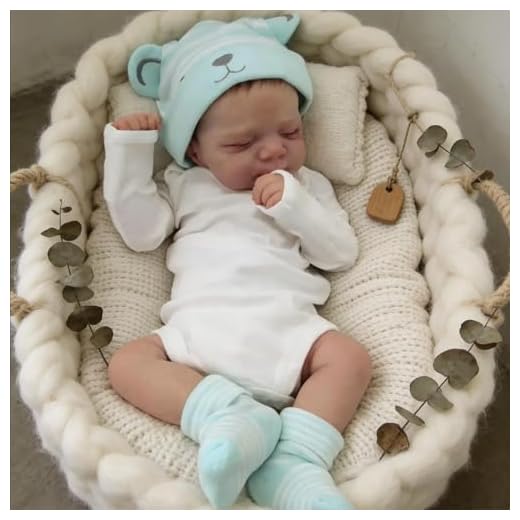 RXDOLL Reborn Baby Dolls 18 Inch Realistic Soft Silicone Full Body Vinyl Lifelike Girls Waterproof Sleeping Newborn Toy for Children Age 3+