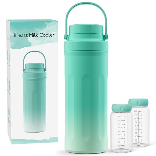 Image of 22oz Portable Breast Milk Cooler for Work & Travel, Breastmilk Cooler with 360° Total Cooling for 24 Hours & Leak-Proof Dual-Bottle for Breastfeeding Moms' All-Day Needs