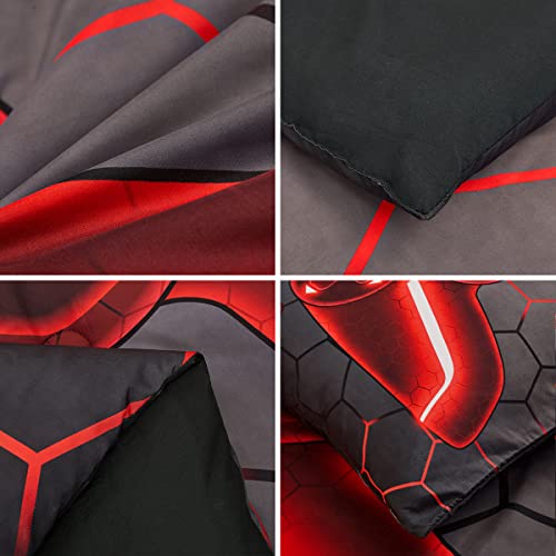 Tasselily Game Console Red Comforter Set With Sheets, 6 Pcs Bed In A Bag Geometric Lightweight Full Size Boys Bedding Set For Girls Kids #TOP6