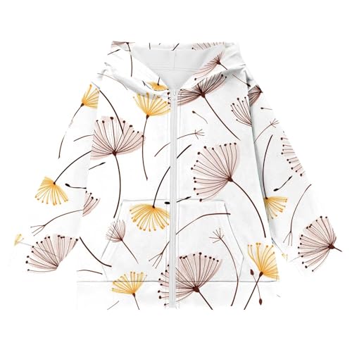 Girls Floral Print Full Zip Hoodie Kids Casual Long Sleeve Oversized Sweatshirts Cute Jackets with Pockets for 4-12 Years4