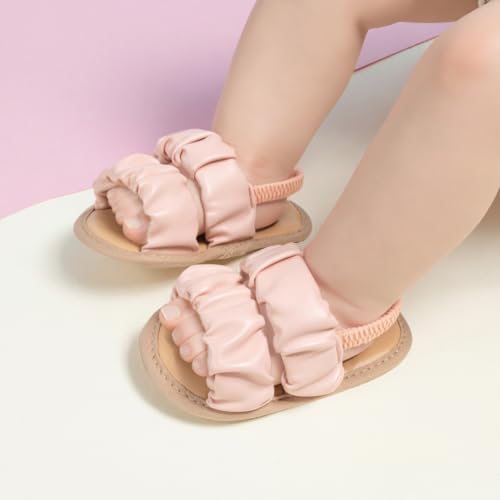 Image of Meckior Infant Baby Girls Boys Summer Sandals Open Toe Lace Princess Dress Wedding Flats Shoes Newborn Toddler Soft Non-slip Sole First Walker Crib Shoes