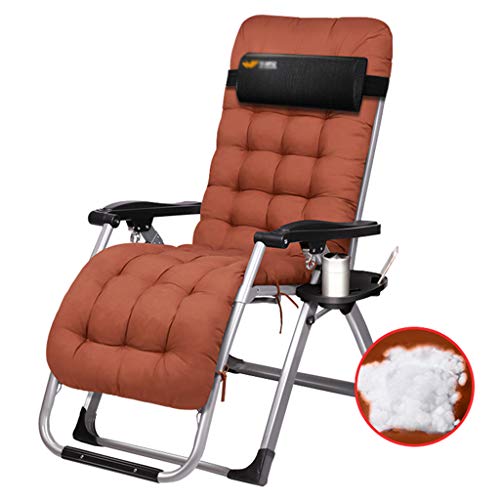 HUIBBGO Silla Zero Gravity marrón | Tumbonas reclinables para jardín y Patio | Sillones reclinables Plegables | Diseño Resistente con Bandeja para móvil y portavasos