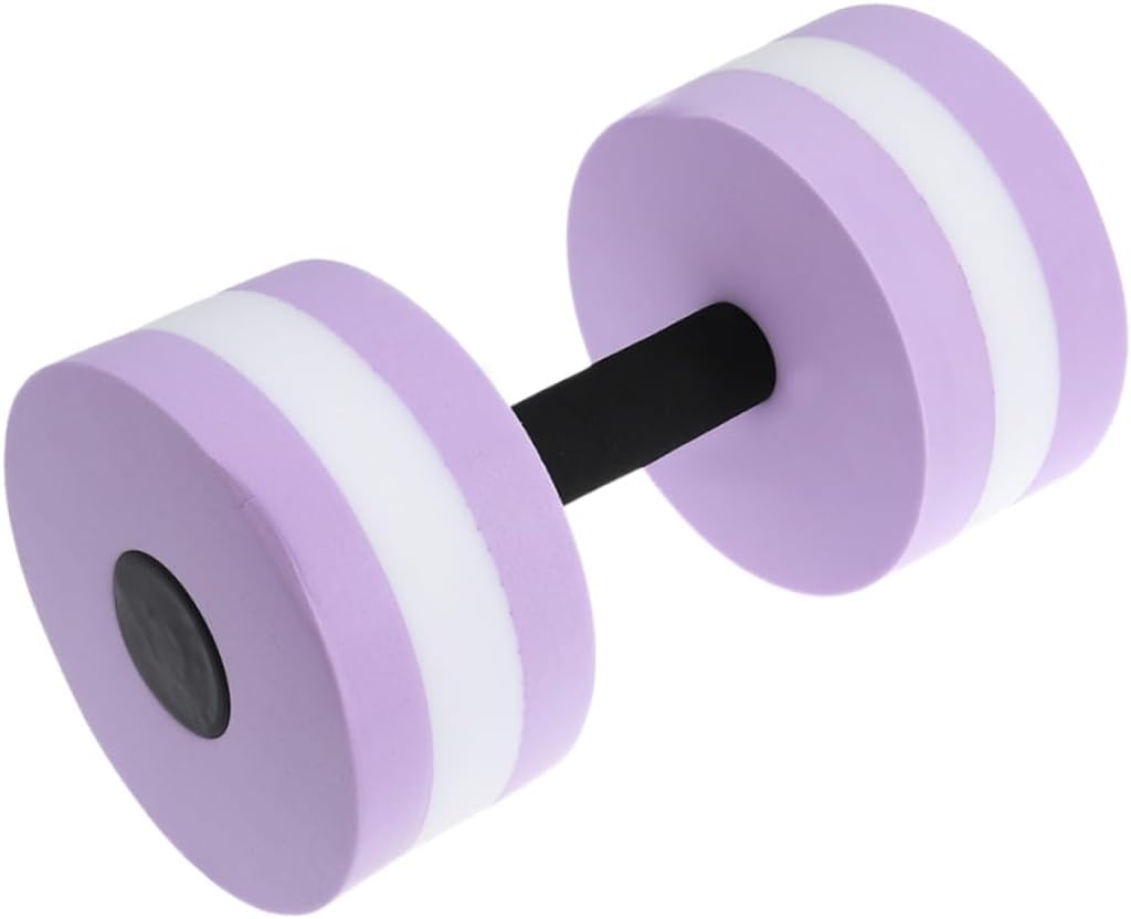 VANZACK 2Pcs Floating Dumbbell Eva Water Barbells for Aquatic Fitness Durable Exercise Equipment for Lightweight and Easy to Carry Purple White Blue White