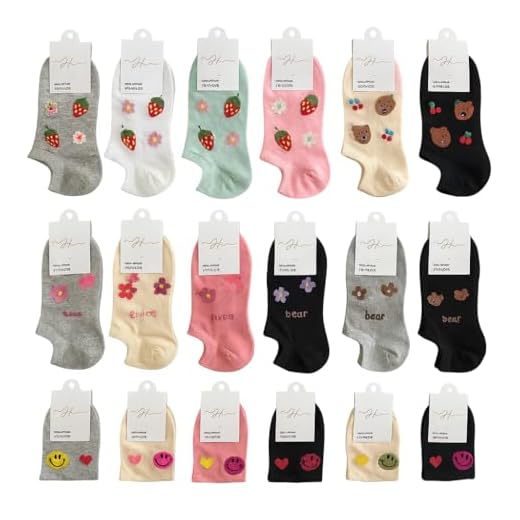 Meias Femininas Soquete, cano curto Kit 6 ou 12 Pares, Estampas Divertidas, Cano Curto, Confortável e Respirável (06 PARES SORTIDOS)