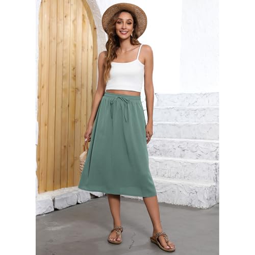 Image of Witsmile Flowy Skirt Elastic High Waist A-Line Skirt with Pockets Bohemia Cover-up for Women 2026 Trendy(S-2XL)