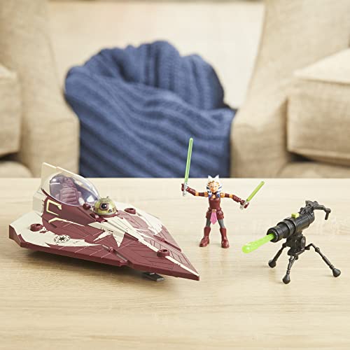 Star Wars Mission Fleet Ahsoka Tano Delta-7 Jedi Starfighter Figure and Vehicle, Pink - Image 4