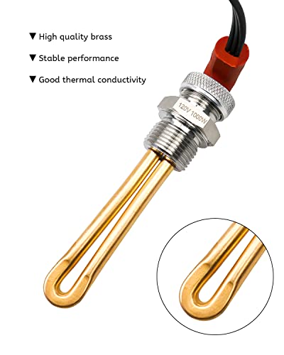 120V 1000W Engine Block Heater Fit for Ford Lincoln John Deere Mercury Navistar International, 27mm Thread Engine Immersion Heater with Power Cord - Image 4