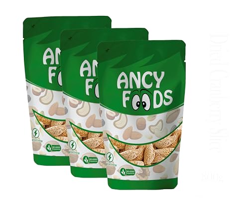 Image of Ancy Kagazi Badam 600 Grams (200 Grams X 3) - Thin Shell Almonds | Packed with Protein, Fiber, and Vitamins | Badam with Shell - Easy to Crack, Supports Brain Health and Boosts Energy - Great Snack Option for Office, School, or Fitness Enthusiasts