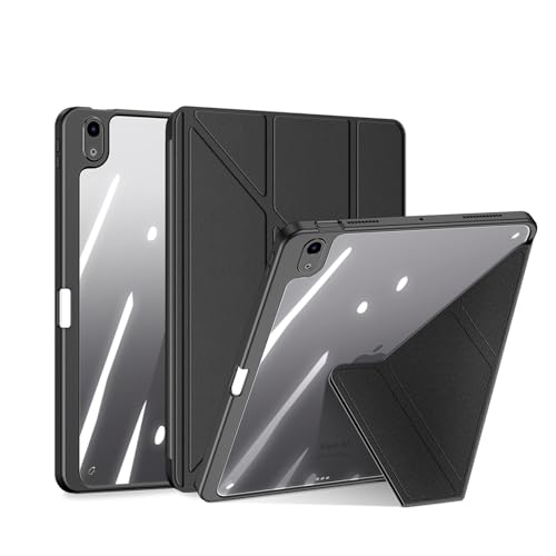 Image of INICIO Smart Folio Case for M3 /M2 iPad Air 11 inch 7th /6th 10.9in 5th /4th, Detachable Front Cover, Trifold Multi Angle Stand, Pencil Holder, Auto Wake /Sleep, Durable Protection, PU+PC+TPU, Black