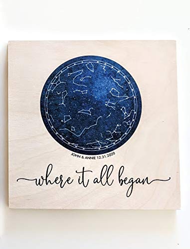 Boyfriend Gift Custom Star Map 1st Anniversary Gift Constellation Map Engagement Gift the Night Sky