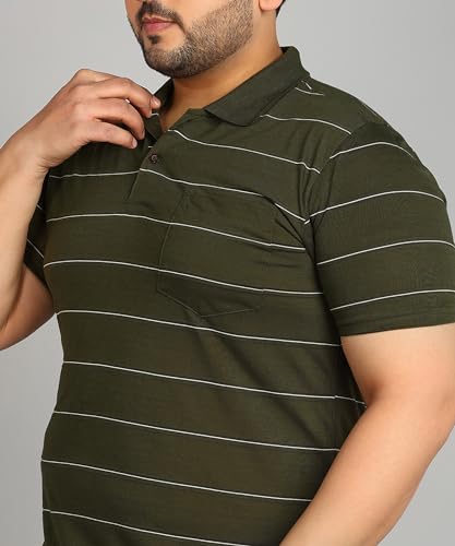 Image of INKKR Half Plus Size Men's Regular Fit Striped Tshirt