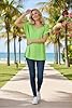 STAR FASHION Womens V Neck Oversized T Shirt Ladies Baggy Oversized T-Shirt Loose Fit Summer Top with Turn Up Short Sleeves Neon Yellow 20-22 #3