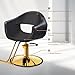 OmySalon Barber Chairs for Barbershop Black & Gold Styling Chair, Salon Chair for Hair Stylist, Heavy Duty Hydraulic Pump, 360°Swivel with Footrest, Hairdressing Home Beauty Spa Equipment