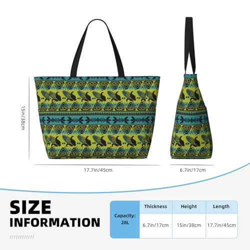 Teal Vintage Corn Pattern Print Beach Pool Bags Tote For Women Ladies Large Gym Tote Carry On Bag For Weekender Travel Waterproof3