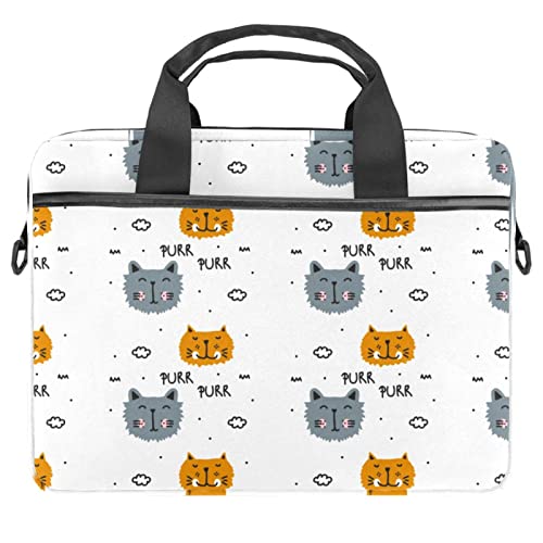 Sac bandoulière pour ordinateur portable 13 à 14.5 pouces multicolore motif chats 28x36.8x3 cm