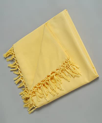 Image of Bhagalpuri Blend of Cotton and Silk Soft Dull Andi Chadar (130 cm x 244 cm, Light Yellow)(Pack of 2)