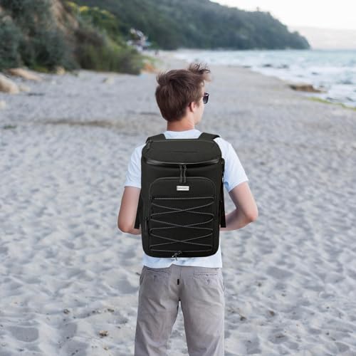 Bavgred 30 Cans Cooler Backpack Insulated Waterproof, Backpack With Cooler Compartment For Men And Women, Soft Sided Cooler Bag, Lightweight Ice Chest Lunch Backpack For Beach Camping Picnic Hiking thumb #6